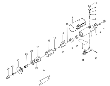 Page A Diagram and Parts List for 3107G  Ingersoll Rand Grinder